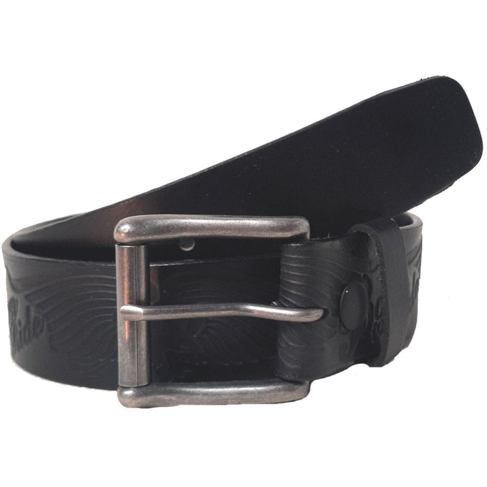 GENUINE COWHIDE LEATHER "BORN TO RIDE" EMBOSSED  BELT 40MM BLACK #1040